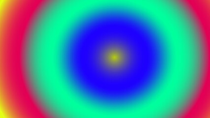 Vibrant concentric circles radiating outwards from a bright yellow center, showcasing a spectrum of colors