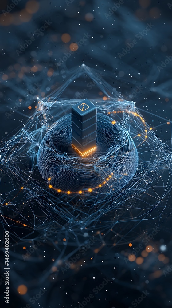 Aufkleber abstract representation of futuristic technology and data network