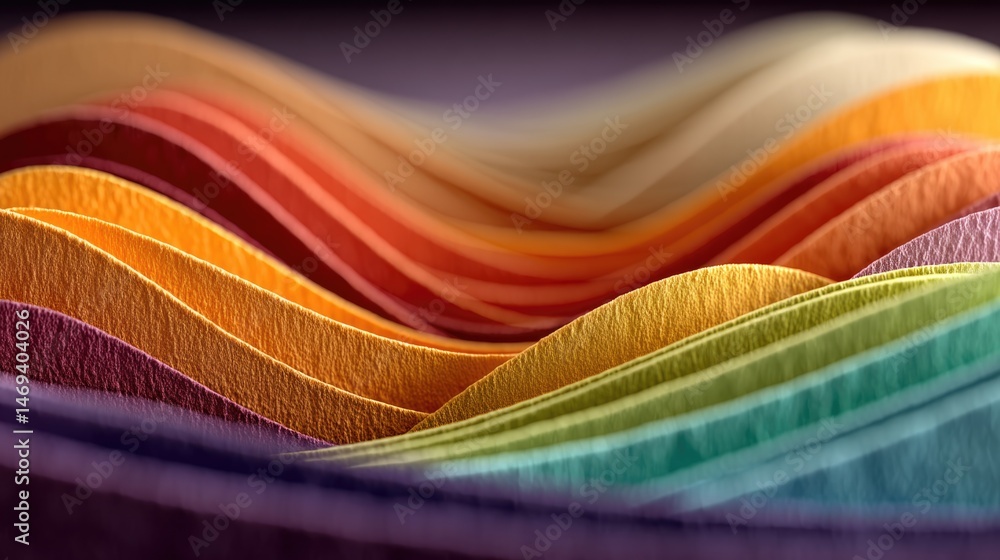 Poster dynamic abstract colorful waves background digital art vibrant environment depth perspective