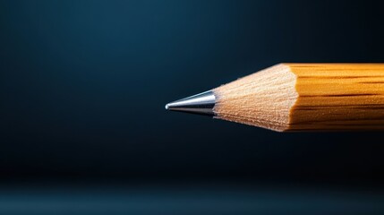 A striking close-up of a sharpened wooden pencil showcasing the intricate details of its tip and the smooth finish of the wood, emphasizing craftsmanship and design.