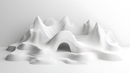Abstract white mountain landscape