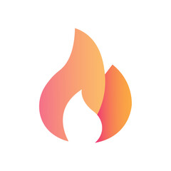 Modern vector icon of a stylized flame in orange and pink gradient. Perfect for branding, UI/UX design, energy or heat concepts, mobile apps, gaming assets, and commercial use.