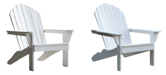 adirondack chairs, white, isolated on white background
