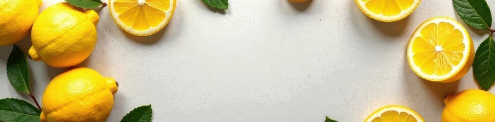 Fototapeta premium Lemon pastry, textile, concrete Food menu mockup , food photography, background