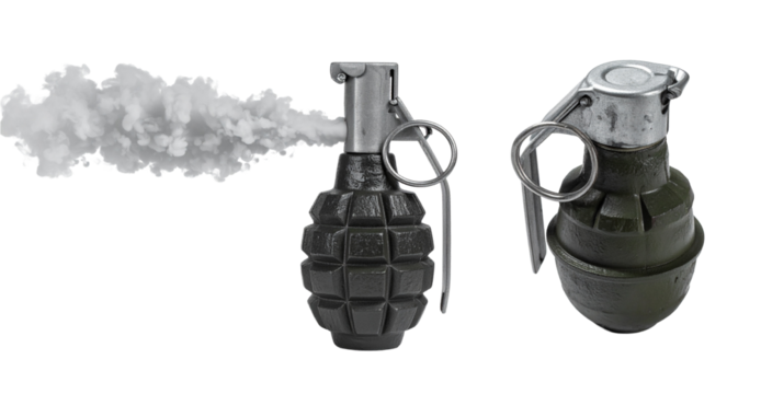 hand grenade isolated on white