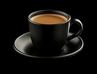 Obraz premium Black coffee cup and saucer