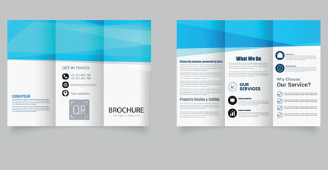 Modern Blue Trifold Brochure for IT Corporate Services Clean and Professional Layout