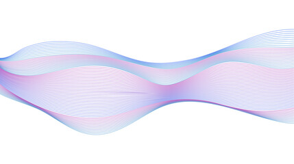 Abstract Wavy Lines Holographic Waveform Futuristic Contemporary Isolated Vector Design Element for 3d Backgrounds. Purple and Blue Colorful Rainbow Dynamic Fluid Motion Shapes