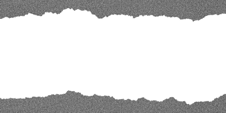 Torn Grey Fabric Textile Edge Frame Isolated on Transparent Background