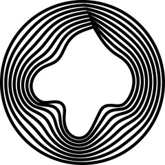 Circles round shape with liquid line. Concept technology