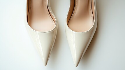 Fototapeta premium Close-up view of a pair of elegant pointed-toe heels.