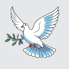 Obraz premium dove of peace Symbol of peace white copy space background