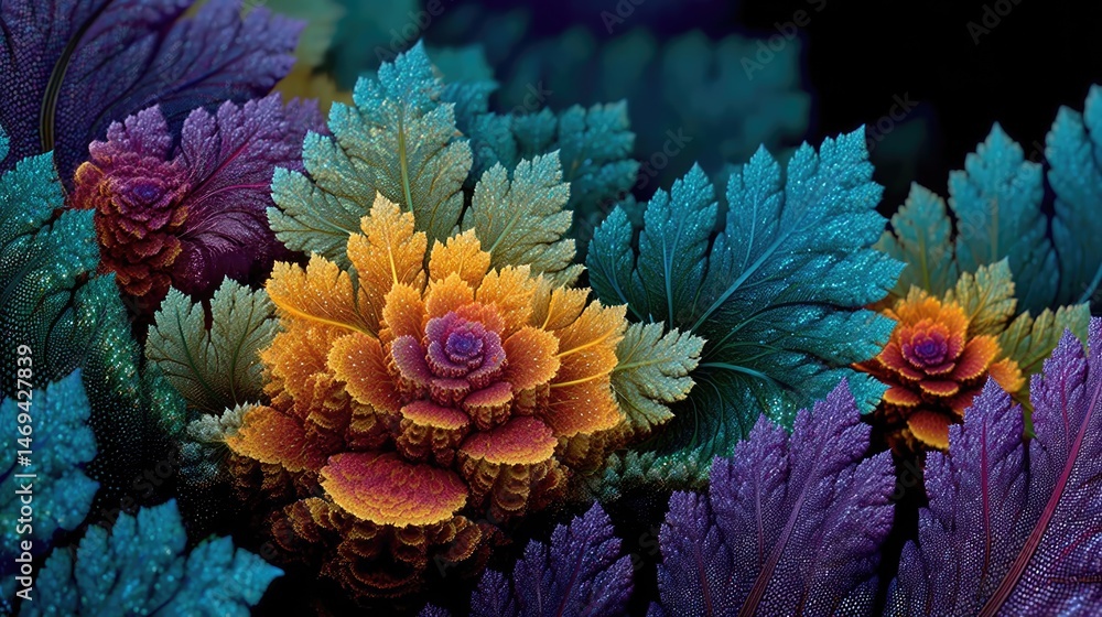 Aufkleber vivid fractal abstract art showcase digital gallery visual art colorful environment close-up view