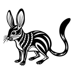 Simple jerboa black shape vector art on transparent background