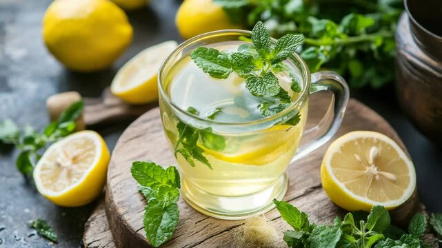 Refreshing lemon mint tea