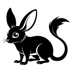 Black jerboa animal icon vector art isolated on transparent background
