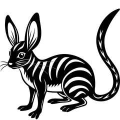 Jerboa black silhouette vector illustration isolated on transparent background