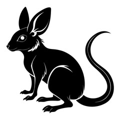 Jerboa black silhouette vector illustration isolated on transparent background
