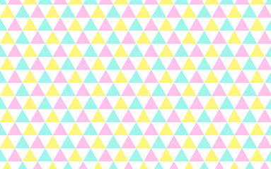 三角背景／ピンク・青・黄色