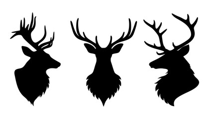 elk head silhouette collection set
