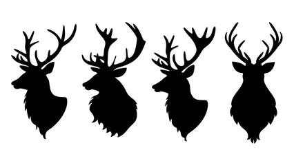 elk head silhouette collection set