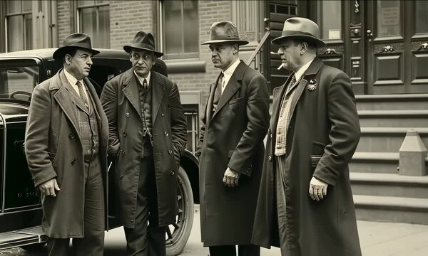 Portrait of business people of 1920th, history and documentary concept