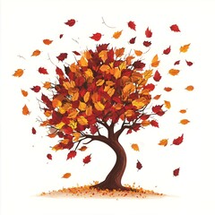 "Crimson and Gold: The Autumn Tree's Breath"

