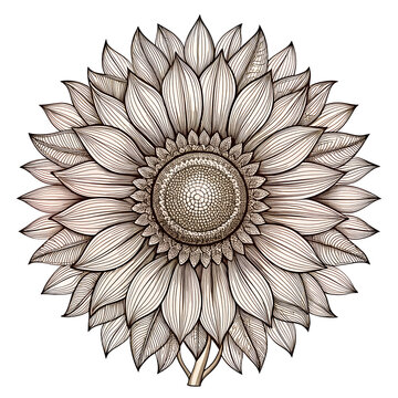 recommend clip art: boho line art sunflower