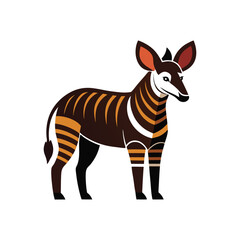 Flat and Minimal okapi animal logo vector illustration isolated on white background