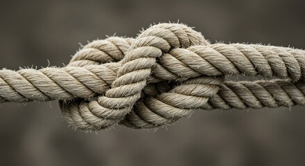 Fototapeta premium Closeup beige rope knot