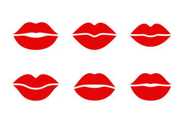 Red lips vector illustration beauty and fashion