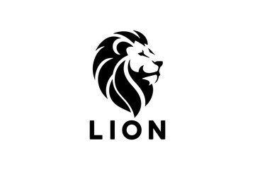 Lion head logo design vector illustration animal