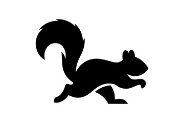 Squirrel silhouette running wildlife animal vector