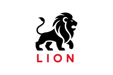 Lion logo design black silhouette animal graphic