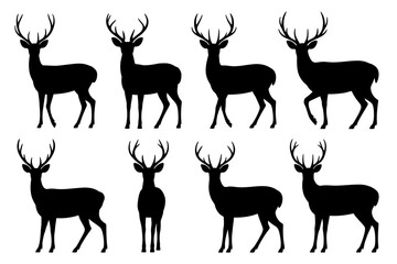 Silhouette deer buck stag reindeer animal wildlife