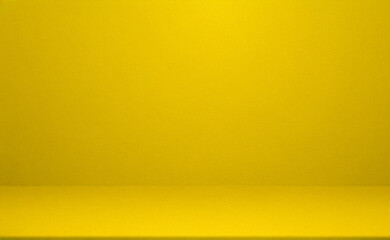 Yellow light background studio backdrop with textured wall and floor, ideal for product display, photography, or social media posts and banner designs.


