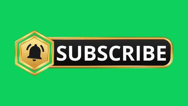 Like comment subscribe in gold bar label on a green screen for online content engagement. 4K social Media end video template - Powered by Adobe