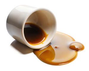 spilled coffee cup