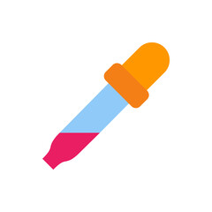 Illustration of a laboratory dropper with a pink liquid inside against a plain white background view image