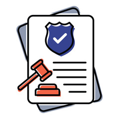 Vector Icon of Cybersecurity Compliance for Legal and Technical Requirements