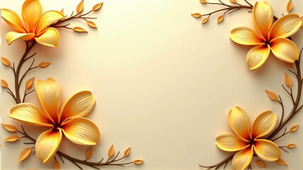 Fototapeta premium frangipani flower border
