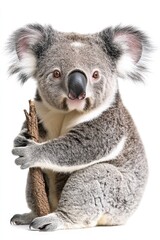 Obraz premium Adorable koala holding branch