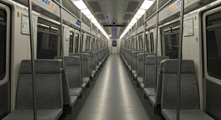 Obraz premium Empty subway train car interior