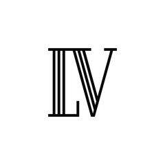 LV monogram logo design letter text name symbol monochrome logotype alphabet character simple logo