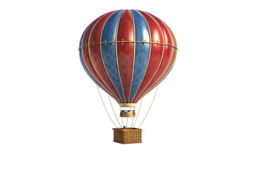 Obraz premium Hot Air Balloon with Red and Blue Stripes