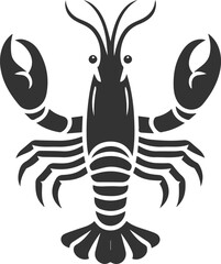 Vector silhouette of a shrimp 