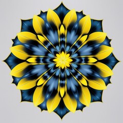 Vibrant Yellow and Blue Mandala Art for Wall Decor