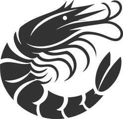 Obraz premium Vector silhouette of a shrimp 