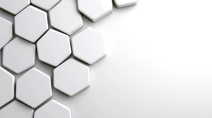 Abstract White Hexagonal Geometric Pattern Background