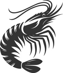 Vector silhouette of a shrimp 